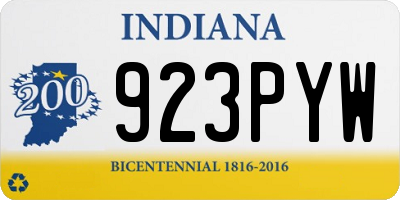 IN license plate 923PYW