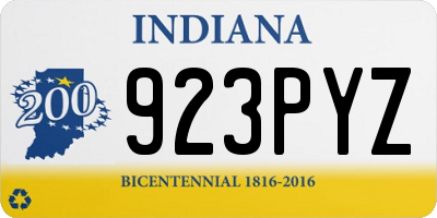 IN license plate 923PYZ