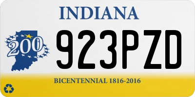 IN license plate 923PZD