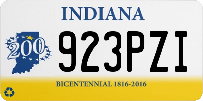 IN license plate 923PZI