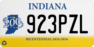 IN license plate 923PZL