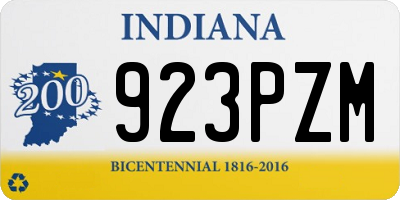 IN license plate 923PZM