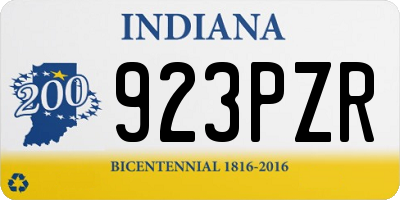 IN license plate 923PZR