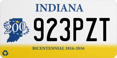 IN license plate 923PZT