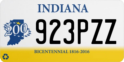 IN license plate 923PZZ