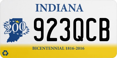 IN license plate 923QCB