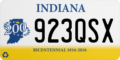 IN license plate 923QSX