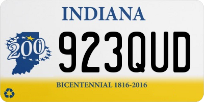 IN license plate 923QUD