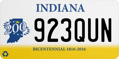IN license plate 923QUN