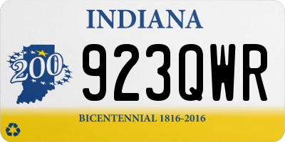 IN license plate 923QWR