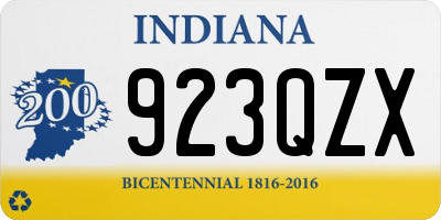 IN license plate 923QZX