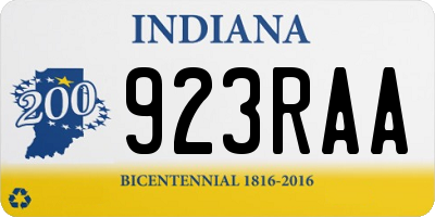 IN license plate 923RAA