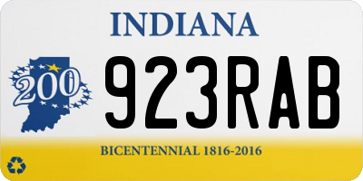 IN license plate 923RAB