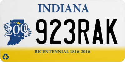 IN license plate 923RAK
