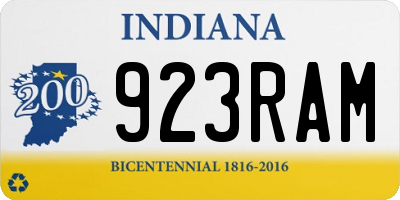 IN license plate 923RAM