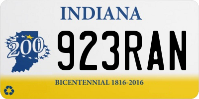 IN license plate 923RAN