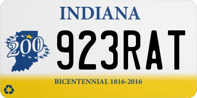 IN license plate 923RAT