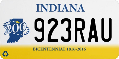IN license plate 923RAU