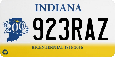IN license plate 923RAZ