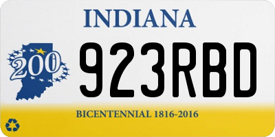 IN license plate 923RBD