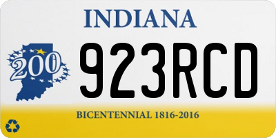 IN license plate 923RCD