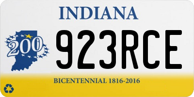 IN license plate 923RCE