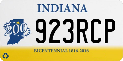 IN license plate 923RCP