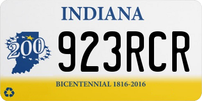IN license plate 923RCR
