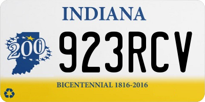 IN license plate 923RCV