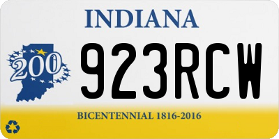 IN license plate 923RCW
