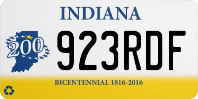 IN license plate 923RDF