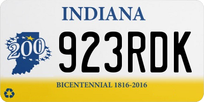 IN license plate 923RDK