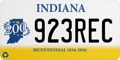 IN license plate 923REC