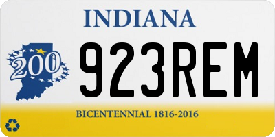 IN license plate 923REM