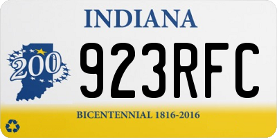 IN license plate 923RFC