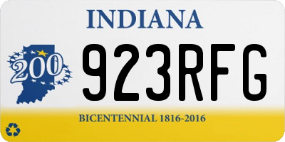IN license plate 923RFG