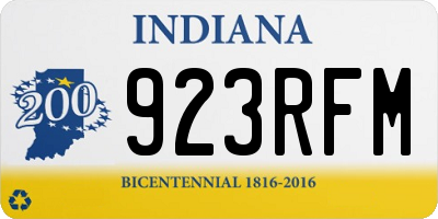 IN license plate 923RFM