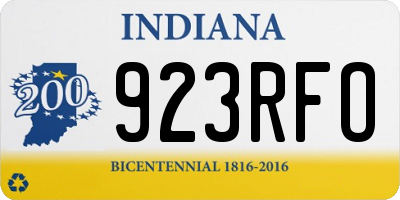 IN license plate 923RFO