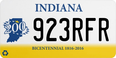 IN license plate 923RFR