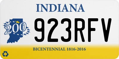 IN license plate 923RFV