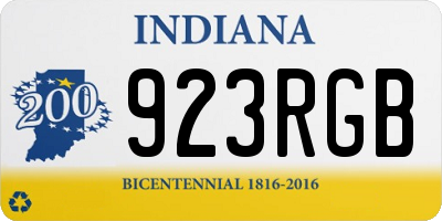 IN license plate 923RGB