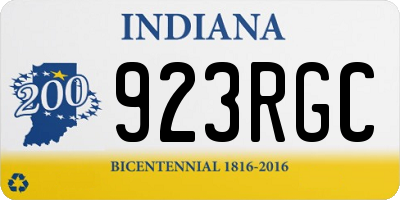 IN license plate 923RGC