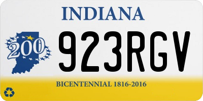 IN license plate 923RGV