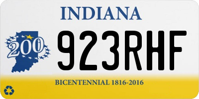 IN license plate 923RHF
