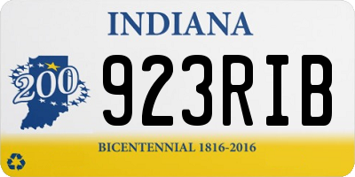 IN license plate 923RIB
