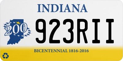 IN license plate 923RII