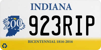 IN license plate 923RIP