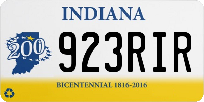 IN license plate 923RIR