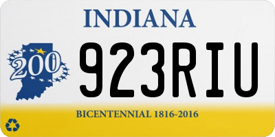 IN license plate 923RIU