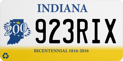 IN license plate 923RIX